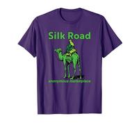 Silk Road Anonymous marketplace Camel Dark Web Crypto BTC T-Shirt, Men, Purple, X-Large
