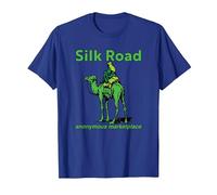 Silk Road Anonymous marketplace Camel Dark Web Crypto BTC T-Shirt, Men, Royal Blue, XX-Large