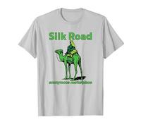 Silk Road Anonymous marketplace Camel Dark Web Crypto BTC T-Shirt, Men, Silver Grey, Small