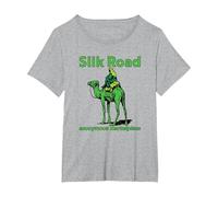 Silk Road Anonymous marketplace Camel Dark Web Crypto BTC T-Shirt, Women's Plus, Heather Grey, 6X