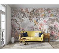 SILK ROAD EU Silk Sample Wallpaper Parrots in Tropical Jungle Pink