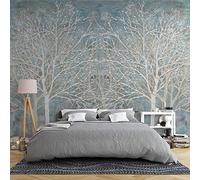 Silk Road EUTM Blue Panoramic Forest Silk Wallpaper Giant Poster for Living Room Bedroom Restaurant Wall Decoration 300 x 210 cm