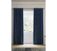 V&A Silk Road Paisley Lined Curtains 90" x 54", Blue