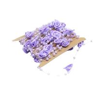 Silk Rose and Plastic Pearl Bead String Garland