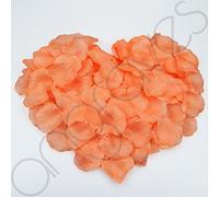 Silk Rose Petal Flower Confetti Engagement Celebration Wedding Decoration (1000 Petals - Peachy Orange)