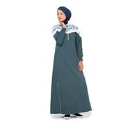 Silk Route Geo Print Casual Sporty Green Taslon Maxi Dress Jilbab Medium 60