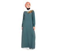 Silk Route Green and White Classic Zip Collared Taslon Sporty Maxi Dress Jilbab Medium 56