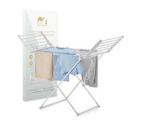 Silk Route Home 18-Bar Electric Heated Clothes Dryer - 11.5 m Drying Space - Folding Heated Airer for Towels, Sheets & Apparel