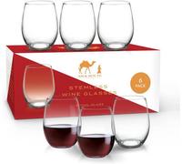 Silk Route Home 6 X 500Ml Clear Stemless Wine Glasses