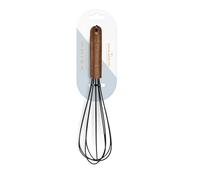 Silk Route Home Acacia Wood & Black Silicone Whisk Kitchen Utensil
