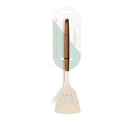 Silk Route Home Acacia Wood & Cream Silicone Slotted Turner Kitchen Utensil