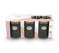 Silk Route Home Black Metal Kitchen Tea, Coffee & Sugar Canister Set