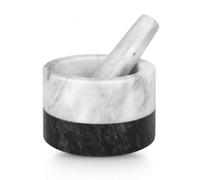 Silk Route Home Black & White Marble Pestle & Mortar Set