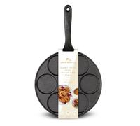 Silk Route Home Cast Iron Mini Pancake Pan 23cm - 7 Hole Pancake Mould Skillet with Non-Stick Coating, Even Heat Griddle for Pancakes, Eggs, Crumpets & Breakfast Cooking