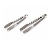 Silk Route Home Grey Silicone Tongs 2 Pack - 9" & 12" Heat Resistant