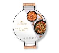 Silk Route Home Wok Cast Iron 32cm Two Handles Small Deep Wok Pan