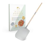 Silk Route Home Pizza Peel | Premium Alloy Pizza Paddle with Adjustable Beech Wood Handle, 62cm or 110cm Reach, Ideal for Wood-Fired & Outdoor Pizza Ovens