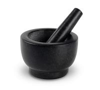 Silk Route Home Polished Black Granite Pestle & Mortar With Base Set