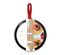 Silk Route Home Cast Iron Crepe & Pancake Pan - 25 cm Non-Stick Seasoned Griddle with Spreader & Spatula - Durable Pre-Seasoned Cast Iron for Crepes, Pancakes, Omelettes & More