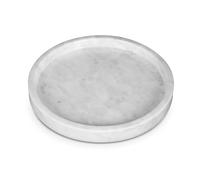 Silk Route Home Round Marble Tray White Vanity Multipurpose 25cm Dia, Bathroom, Storage, Dresser, Organiser, Kitchen Counter, Bedside, Coffee and Decorative Tray