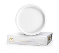 Silk Route Home White Round Marble Vanity Tray