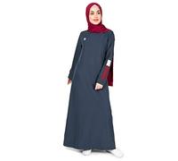 Silk Route© Iris Blue Round Neck Abaya Polyester Sporty Maxi Dress Jilbabs Large 58
