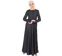 Silk Route Slate Grey Pure Tencil Denim Abaya Maxi Dress Jilbab Medium