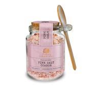 Silk Route Spice Company Coarse Pink Salt from Mulberry Farmhouse - Refillable Glass Jar with Cork Lid & Wooden Spoon - Reusable Spice Container for Kitchen Storage - Everyday Premium Seasoning