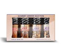 Silk Route Spice Company Gourmet Grinder Gift Set x4 Mini Grinders (Himalayan, Chili Lover, Garlic Lover and Everyday Seasoning)