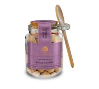 Silk Route Spice Company Whole Nutmeg from Mulberry Farmhouse - Refillable Glass Jar with Cork Lid & Wooden Spoon - Reusable Spice Container for Kitchen Storage - Aromatic Spice for Baking & Cooking