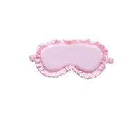 Silk Ruffle Sleep Eye Mask Soft Sleeping Eye Covers Multicolor Night Dream Blackout Eye Patches for Woman Man to Sleep Better(Pink)