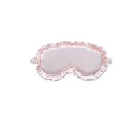 Silk Ruffle Sleep Eye Mask Soft Sleeping Eye Covers Multicolor Night Dream Blackout Eye Patches for Woman Man to Sleep Better(Light Pink)