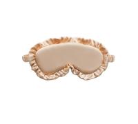 Silk Ruffle Sleep Eye Mask Soft Sleeping Eye Covers Multicolor Night Dream Blackout Eye Patches for Woman Man to Sleep Better(Golden)