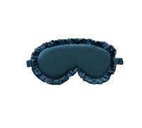 Silk Ruffle Sleep Eye Mask Soft Sleeping Eye Covers Multicolor Night Dream Blackout Eye Patches for Woman Man to Sleep Better(Dark Blue)