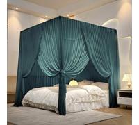 Silk Satin Bed Canopy for Bedroom - Elegant 4 Corner Post Canopy for Adults & Kids Stylish Solid Design Perfect for Home Décor & Cozy Sleep Experience