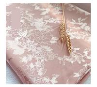 Silk Satin Fabric by Meter - Floral Jacquard Satin - 14150cm x 1M - Pink - 100% Silk - Machine Washable - Cut By The Yard