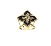 Silk Scarf Buckle 1 Piece Flower Shape Silk Scarf Buckle Clip Shirt Streamer Large Square Scarf Brooch Loop Clothing AccessoryBlack
