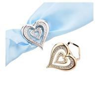 Silk Scarf Buckle 2 Pieces Silk Scarf Buckle Dual Purpose Scarf Loop Clip Clothes Brooch Corsage Pin AccessoryGold Silver