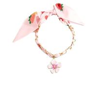 Silk Scarf Chain With Palm & Sunflower Charm - Versatile Stainless Steel Necklace(Pink flower)