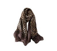 Silk Scarf For Women's Ladies Lightweight Animal Print Scarves Shawls Luxury Gift for Christmas (Leopard print 2)(Size: 200CM L X 100CM W)