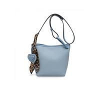 Silk Scarf Heart Shape Charm Cross Body Bag JFY Blue One Size
