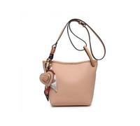Silk Scarf Heart Shape Charm Cross Body Bag JFY Pink One Size