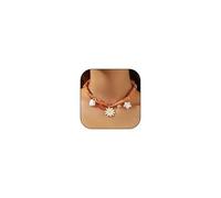 Silk Scarf Necklace with Charm Gold Bow Flower Star Pearl Pendants Dainty Statement Choker Necklace Colorful Silk Multi Pendant Necklace Boho Beach Jewelry Gift for Women, L, Metal, No Gemstone