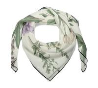 Silk Scarves, Green Sage Leaves Printed Silk Scarves,soft Silk Scarves,versatile Silk Scarves,thin And Easy to Carry Silk Scarves, Green Sage Leaves, One Size
