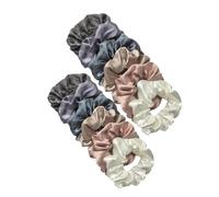 Silk Scrunchies 12pcs Satin Fabric Loop Hair Rings Set Solid Colour Fabric Loop Hair Rope Hair Scrunchies Scrunchy(Color6)