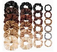Silk Scrunchies for Hair for Women, 24 Pcs Lengthening Satin Hair Ties, Soft and Silky Hair Accessories for Girls, Durable Elastic Ponytail Holders that Won't Snap