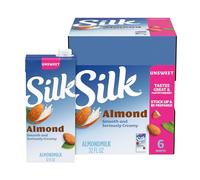 Silk Shelf-Stable Almond Milk, Unsweetened, Dairy-Free, Vegan, Non-GMO Project Verified, 1 Quart (Pack of 6)