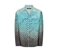 Silk Shirt with Monogram - male - Roberto Cavalli - Casual Shirts - Blue - S - Shirts S
