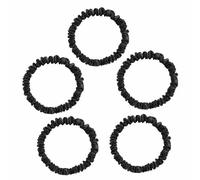 Silk Skinnie Scrunchies 100% Pure 22 Momme Mulberry Silk Hair ties for Women Hair Friendly Luxurious Elastic Scrunchies Set(5 Scrunchies black)