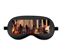 Silk Sleep Mask Block Light Eye Covers Travel Night Blindfold, Black-Style | Cool Electric Guitar Eye Mask for Sleeping, Adjustable Strap & Zero Eye Pressure Design, Travel and Home Use